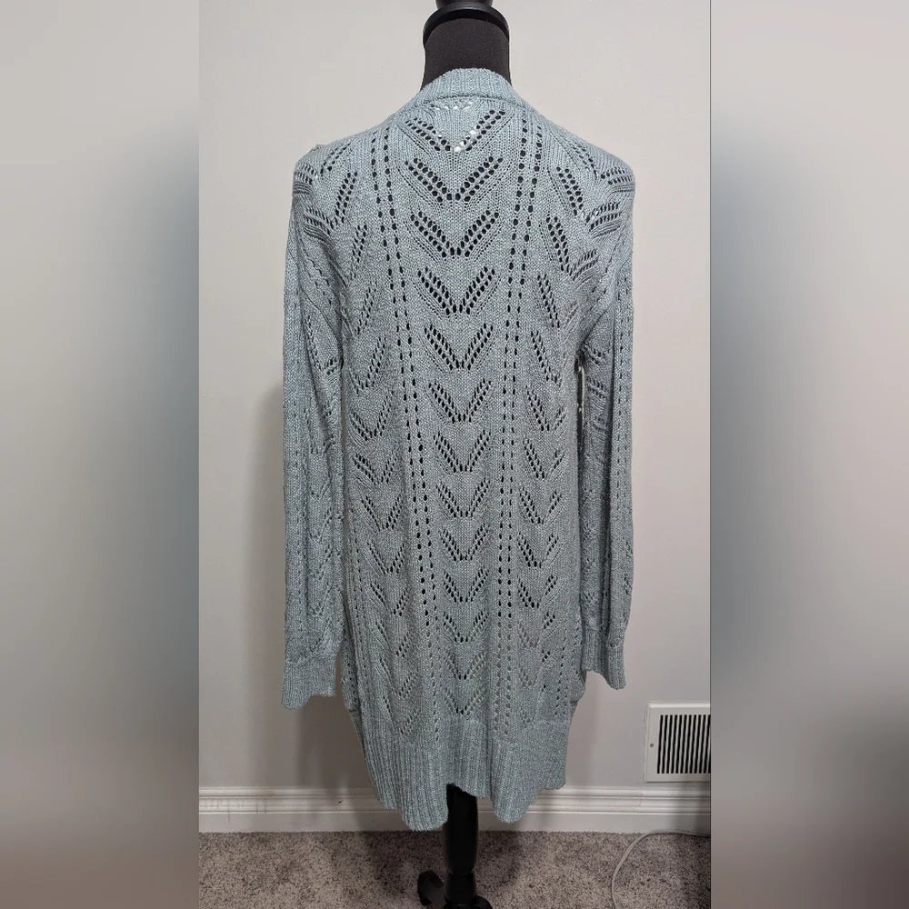Hippie Rose Women's Light Blue Open Knit Cardigan Size Small